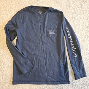 Vineyard Vines Youth Medium 12-14 Blue Crew Neck Long Sleeve Tee